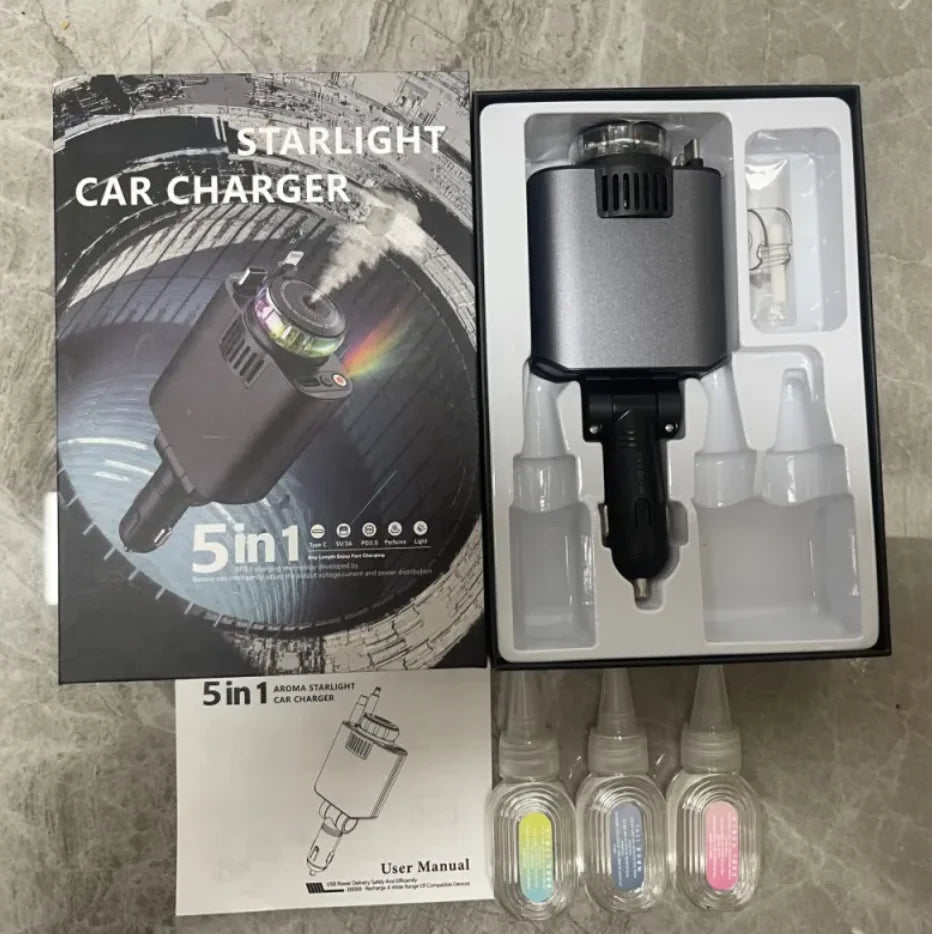 Dual-Port Car Charger with UV Light